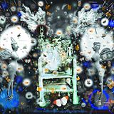 Beschwörung bei Neumond – Epitaph für Ulrich Wildgruber (Erscheinung Wildgrubers), 2002, Diptychon, Digitale Fotocollage, Aufl. 1/3 (oben)